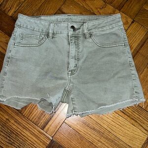 american eagle  grey hi rise shortie size: 2